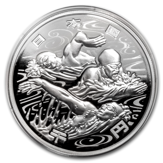 2018 Japan 1 oz Silver 1k Yen Olympic Games Tokyo 2020 (Aquatics) 2018 Japan 1 oz Silver 1k Yen Olympic Games Tokyo 2020 (Aquatics)